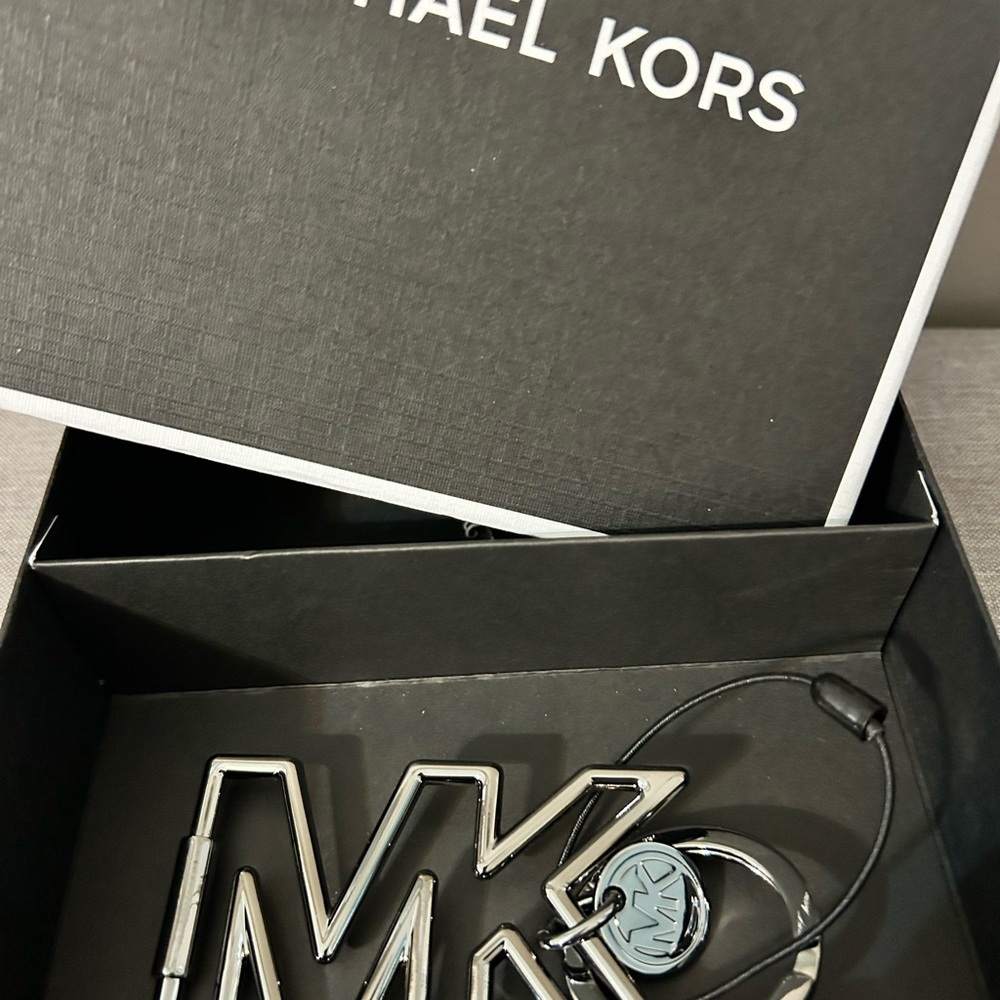Michael Kors Silver MK Logo Keychain